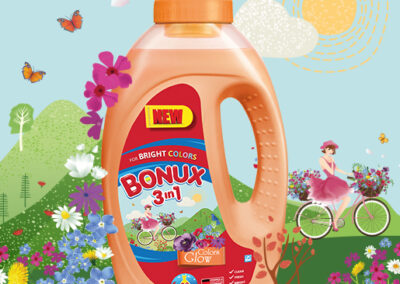 Течен детергент Bonux 3in1 Colors Glow