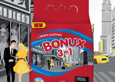 Прашок за перење Bonux 3in1 Vibrant Musk